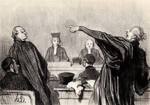 Egy szószóló, aki nyilvánvalóan teljesen meg van győződve…, 1845. alkotó: Honoré Daumier