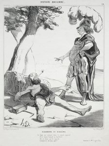 Ókori történelem, 20. tábla: Sándor és Diogenész alkotó: Honoré Daumier