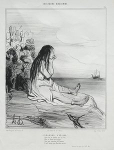 Ókori történelem, 24. tábla: Ariadné elhagyása, 1842. szeptember 4. alkotó: Honoré Daumier