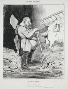 Ókori történelem, 26. tábla: Augeas istállója, 1842. szeptember 25. alkotó: Honoré Daumier