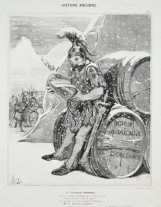 Ókori történelem, 28. tábla: Hannibal átvonulása, 1842. október 6. alkotó: Honoré Daumier