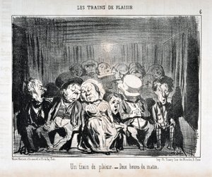 Honore Daumier (1808-1879) Charivari alkotásai 1852-ből származnak: Serie LES TRAINS DE PLAISIR -Vonat. - Hajnali két óra. SZÉPMŰVÉSZETI MÚZEUM - LONGCHAMP PALOTÁJA, MARSEILLE alkotó: Honoré Daumier