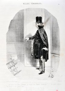Honore Daumier (1808-1879) alkotásai. Charivari 1842-ből származik: Serie MORES CONJUALES „” A mennyország három hónap távollét után demenázsnak találom a feleségemet, és micsoda emlékeket mosok meg a nagy Istenének! “” SZÉPMŰVÉSZETI MÚZEUM – LONGCHAMP PAL alkotó: Honoré Daumier