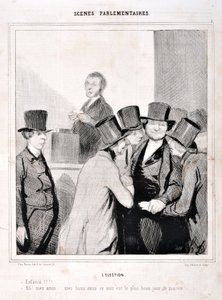 Honore Daumier (1808-1879) alkotásai. Charivari 1843-ból származik: Serie SCENES PARLAMENTI. A választás "" Ússz!!! "Ó barátaim, jó barátaim ma este életem legszebb napja!" SZÉPMŰVÉSZETI MÚZEUM - LONGCHAMP PALOTÁJA, MARSEILLE alkotó: Honoré Daumier