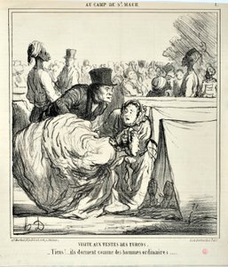 Honore Daumier (1808-1879) alkotásai Charivari 1859-ből való: Serie AU CAMP DE SAINT MAUR Látogatás a turkók sátraiban. “” -Itt!... úgy alszanak, mint a hétköznapi férfiak...” SZÉPMŰVÉSZETI MÚZEUM - LONGCHAMP PALOTÁ, MARSEILLE alkotó: Honoré Daumier