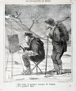 Honore Daumier (1808-1879) alkotásai. A Charivari 1864-ből származik: Serie LES LANDSAGISTS IN WINTER "" - Öregem, a festményedből hiányzik a hőség - És a festőnek igen! “” SZÉPMŰVÉSZETI MÚZEUM – LONGCHAMP PALOTÁJA, MARSEILLE alkotó: Honoré Daumier