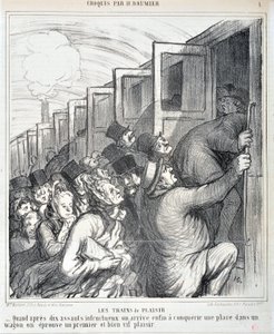 Honore Daumier (1808-1879) műve. A Charivari 1864-ből származik: Amikor tíz sikertelen támadás után végre sikerül meghódítanunk egy helyet egy szekéren, akkor tapasztaljuk meg az első és nagyon eleven örömöt" MUSEE DES BEAUX AR alkotó: Honoré Daumier