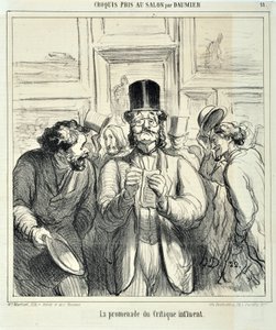 Honore Daumier (1808-1879) alkotásai. Charivari 1865-ből származik: Sorozatvázlatok a Salon La promenade du Critique befolyásos MUSEE DES BEAUX ARTS-ban – PALAIS LONGCHAMP, MARSEILLE alkotó: Honoré Daumier
