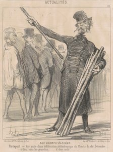 A Champs-Elysées-n, Ratapoilban. A december tizedik bizottsági jótékonysági tanácskozás eredményeként...két cent a klubnak...két cent... alkotó: Honoré Daumier
