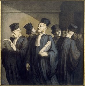 A meghallgatás előtt alkotó: Honoré Daumier