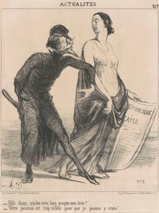 Gyönyörű hölgy, elfogadnád a karomat? alkotó: Honoré Daumier