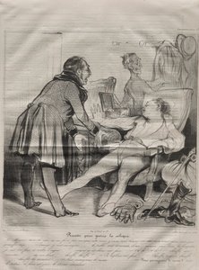 Caricaturana, 72. lemez: Recept a kólika gyógyítására alkotó: Honoré Daumier