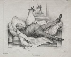 Karikatúra, 139. tábla: A rémálom, 1832. alkotó: Honoré Daumier