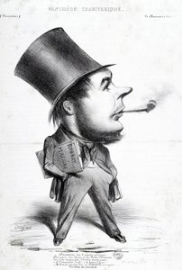 Charivaric Pantheon: Honore Daumier (1808-1879) francia metsző, festő és szobrász rajzfilmje. Metszet a „Le Charivari”-ban”. Mérete: 32x22 cm. Arbaud Múzeum. alkotó: Honoré Daumier