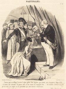 Mint ami a faluban a legbélyegesebb erény... alkotó: Honoré Daumier