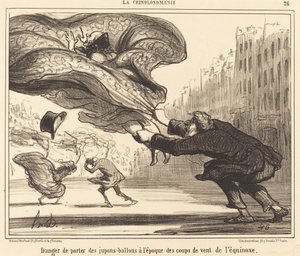 Ballon alsószoknya viselésének veszélye... alkotó: Honoré Daumier