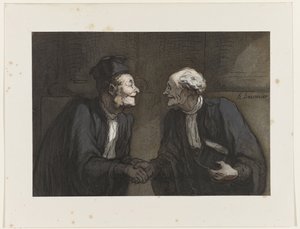 Két ügyvéd: a kézfogás Két ügyvéd: a kézfogás. alkotó: Honoré Daumier