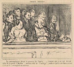 Elmélkedésben az opera hajója előtt alkotó: Honoré Daumier