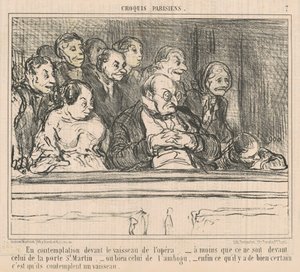 Elmélkedésben az opera hajója előtt alkotó: Honoré Daumier