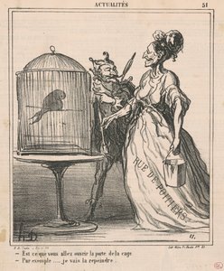 Kinyitod a ketrec ajtaját... alkotó: Honoré Daumier