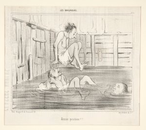 Rossz pozíció!!! a The Bathers-től alkotó: Honoré Daumier