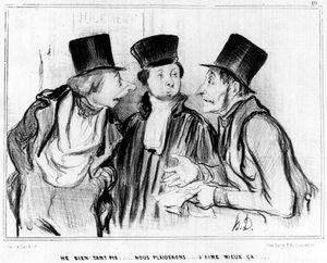 Hé, jól van. Mindegy! Majd mi kérvényezzük... Nekem jobban tetszik!... , Honore Daumier (1808-1879) karikatúrája. "Charivari". alkotó: Honoré Daumier