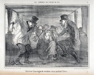Illusztráció a "Les Agrements des Chemin de fer" sorozathoz alkotó: Honoré Daumier