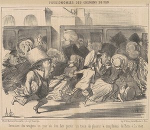 A kocsik inváziója egy napon, amikor elindulunk alkotó: Honoré Daumier