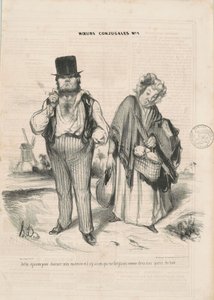 Feleségül vettelek, hogy elbűvöljem a létezésemet... alkotó: Honoré Daumier