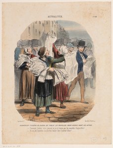 Újságárusok Aktuális események (sorozat címe) Aktualitások (sorozat címe az objektumon) alkotó: Honoré Daumier