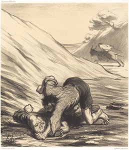 A szamár és a két tolvaj alkotó: Honoré Daumier
