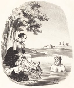 A víz finom... Biztosíthatlak... alkotó: Honoré Daumier