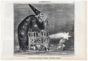 Az 1857-es üstökös, "A német csillagász, aki elenged egy híres kacsát", a Le Charivari, kocsma. 1858 (metszet) alkotó: Honoré Daumier