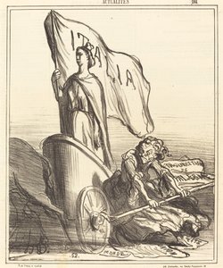 A reakciós sajtó hiába keres... alkotó: Honoré Daumier