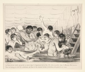 A Szajna egy folyó, amely Cote d megyében ered alkotó: Honoré Daumier
