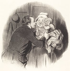 A nővér látogatása alkotó: Honoré Daumier