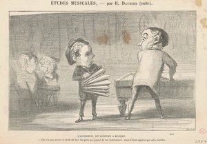 A harmonika, az úgynevezett zenei fújtató alkotó: Honoré Daumier