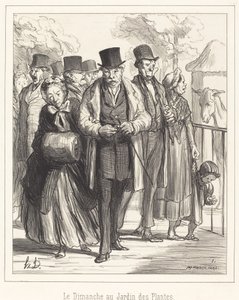 Vasárnap a Jardin des Plantesban alkotó: Honoré Daumier