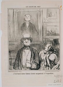 Az 1857-es szalon – Megjegyzés, ebben a pincében van… alkotó: Honoré Daumier