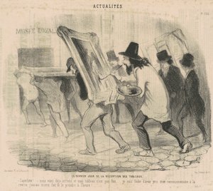 A festmények fogadásának utolsó napja. Saperlotte. . . Már megérkeztünk és a festésem még nincs kész! alkotó: Honoré Daumier