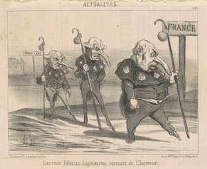 A három legitimista... visszatérő Claremontból alkotó: Honoré Daumier