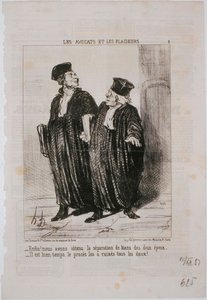 Ügyvédek és pereskedők: Végre! Elértük a vagyonmegosztást... alkotó: Honoré Daumier