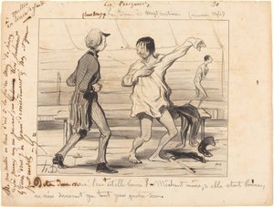 Les Bains húsz centime-ben, új stílusban alkotó: Honoré Daumier