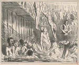 A négy filléres fürdők alkotó: Honoré Daumier