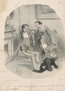 Lolo!... szeretnéd békén hagyni a széket... alkotó: Honoré Daumier