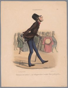 Az ember túl kicsi cipőben jár Chiennes de bottes! (...) (cím a tárgyon) Hiúság (sorozat címe) Coquetry (sorozat címe az objektumon) alkotó: Honoré Daumier
