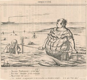 Monsieur Prudhomme... Megfulladok! ... alkotó: Honoré Daumier