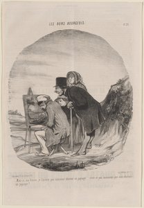 Gentleman tájképet rajzol alkotó: Honoré Daumier