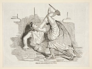 Nero meggyilkolta az anyját, Charivariból 1834. április 9-én alkotó: Honoré Daumier