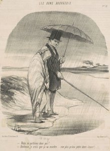 Szóval nem megyünk! -Hortense szerintem harapni fog. . . Semmi több fél óránál! alkotó: Honoré Daumier